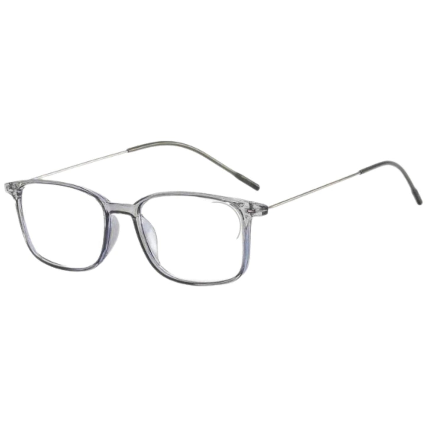 Dunne leesbril voor dames en heren in grijs, met leessterkte +3.50. Stijlvol montuur en comfortabele pasvorm. (SKU: DUN-012)