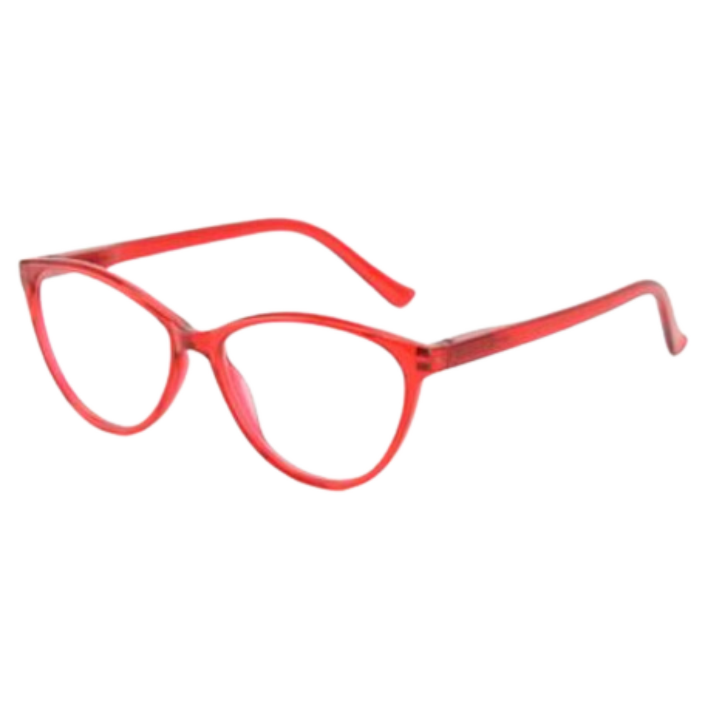 Cateye leesbril voor dames in rood, met leessterkte +3.50. Stijlvol montuur en comfortabele pasvorm. (SKU: CAT-EYE-012)
