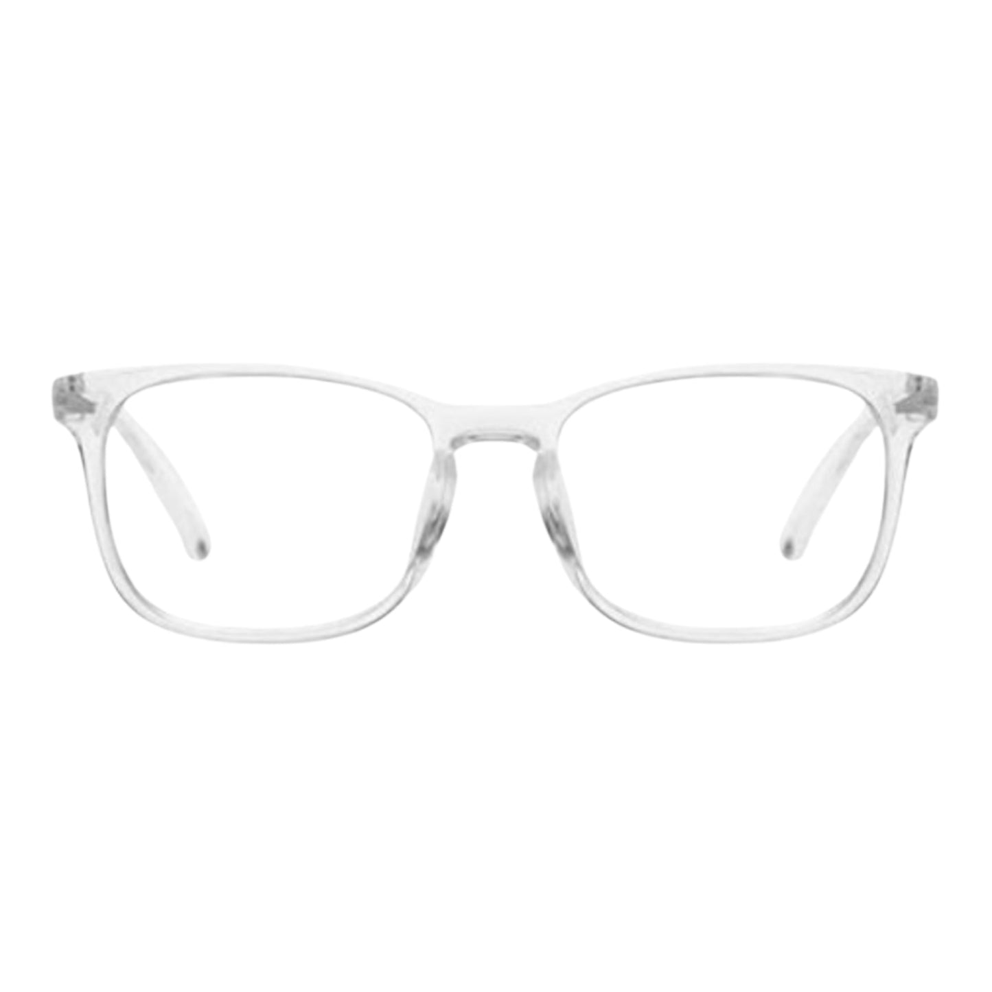 Stijlvolle leesbril voor dames en heren in doorzichtig, met leessterkte +3.50. Stijlvol montuur en comfortabele pasvorm. (SKU: STIJL-VOL-030)