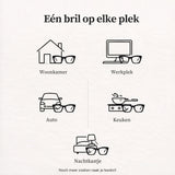 Zwarte Leesbril Groot Montuur locaties