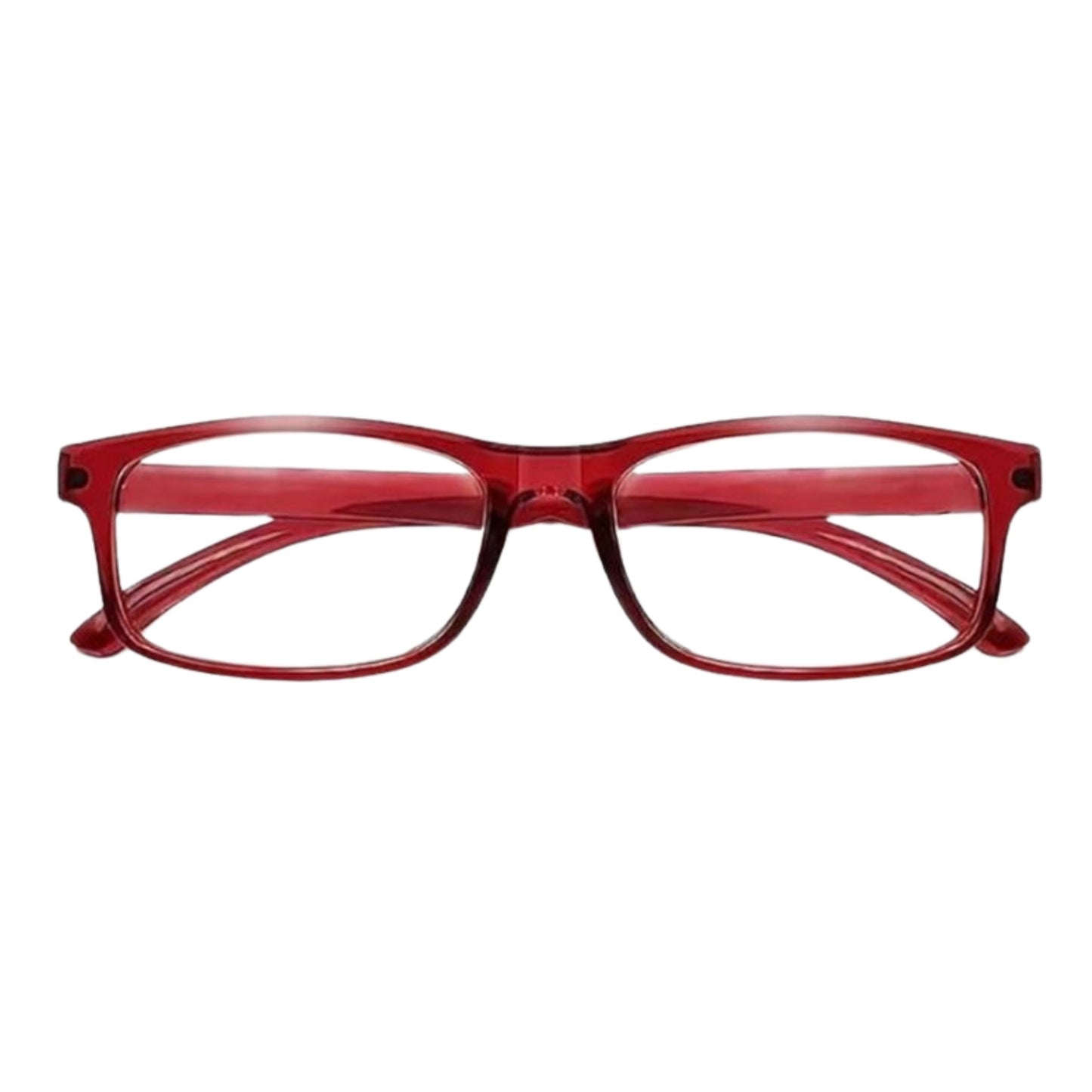 Kleine leesbril voor dames en heren in rood, met leessterkte +3.50. Stijlvol montuur en comfortabele pasvorm. (SKU: KLEIN-012)