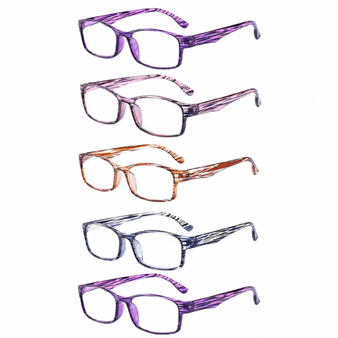xyz gemixte leesbril dierenprint 5-pack