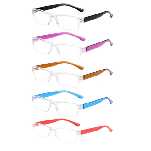 xyz leesbril randloos 5-pack